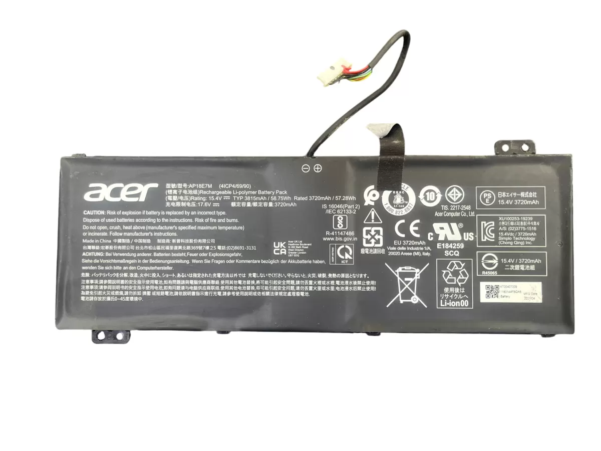 Acer AP18E7M Orijinal Laptop Bataryası – 15.4V 3720mAh 57.28Wh