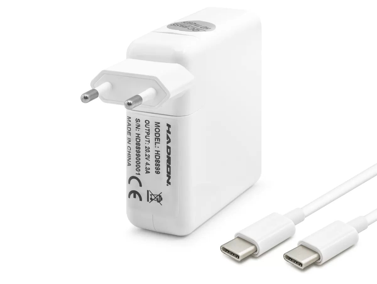 HADRON HD8899 Laptop Adaptörü 85W 20.2V 4.3A Type-C - Beyaz