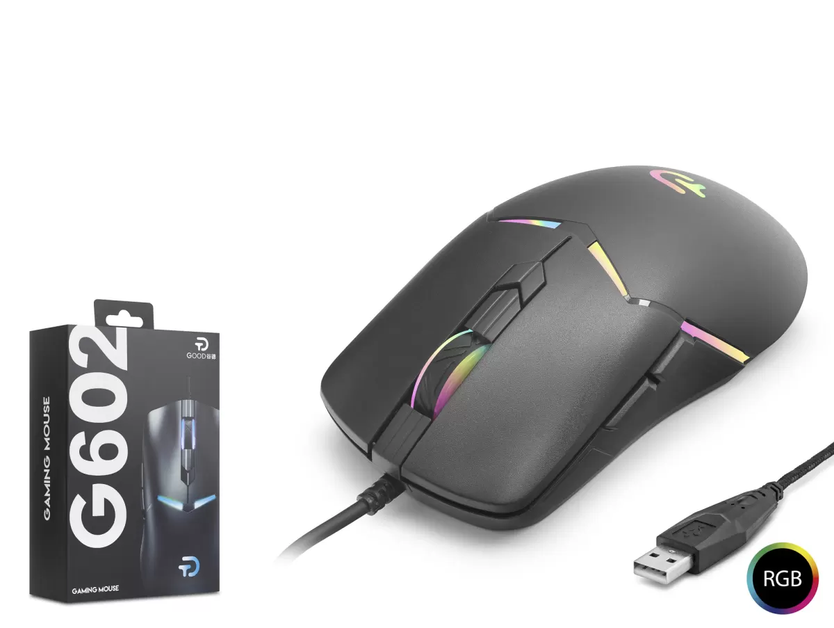 NODAR GOOD PRO G602 Gaming Mouse 7200 DPI 6 Tuş 1000 Hz RGB - Siyah