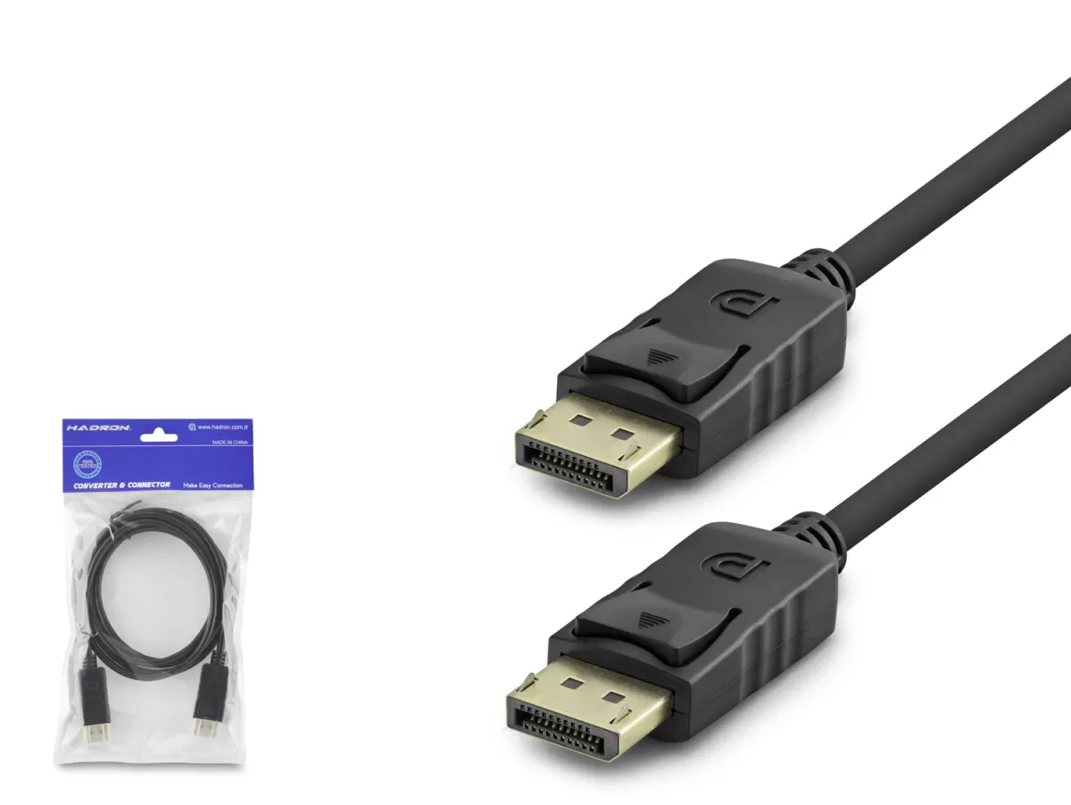 HADRON HDX7765 DisplayPort Kablo 4K 30 Hz 1.8 m - Siyah